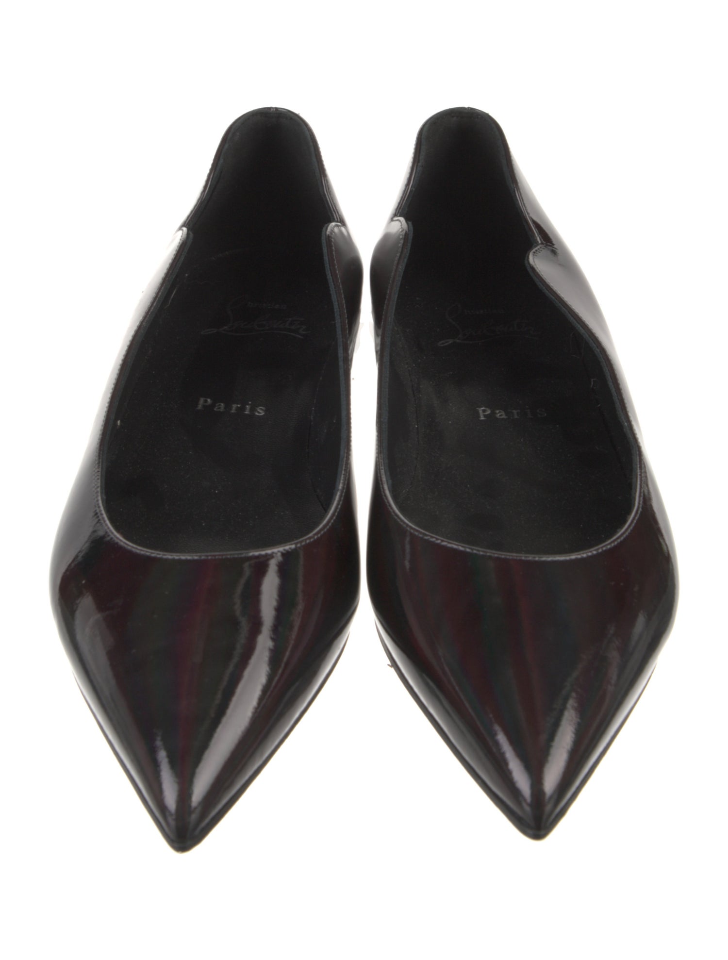 Christian Louboutin Patent Leather Animal Print Ballet Flats